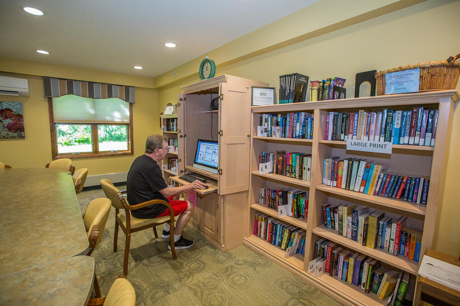 Man at Library Desk