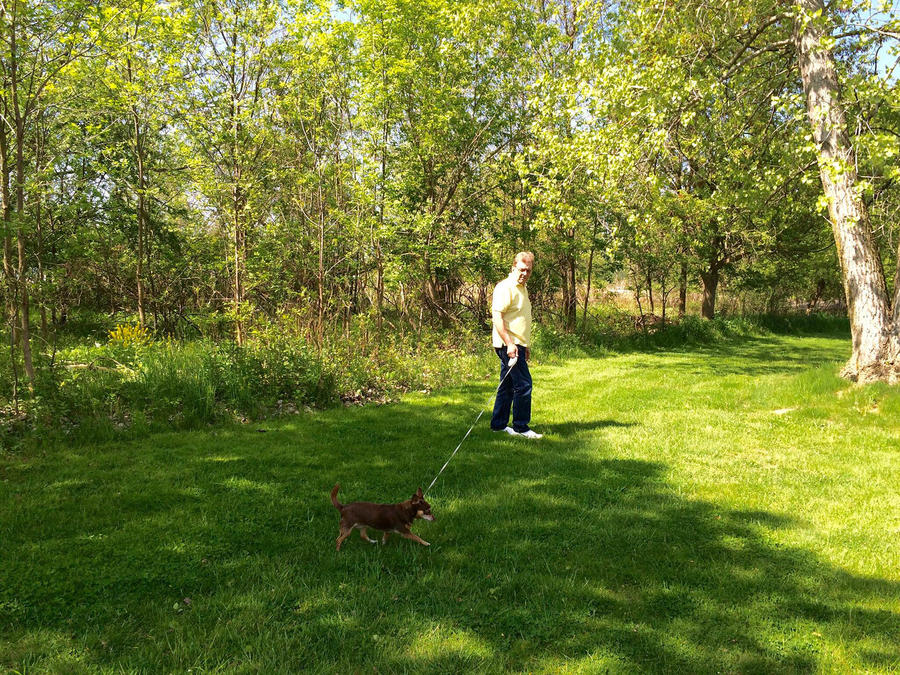 Manor Man with Dog