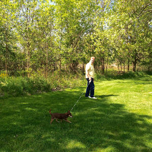 Manor Man with Dog